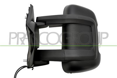 DOOR MIRROR LEFT-MANUAL-BLACK-WITH CLEAR LAMP-WITH SENSOR-CONVEX-MEDIUM ARM-4 PINS