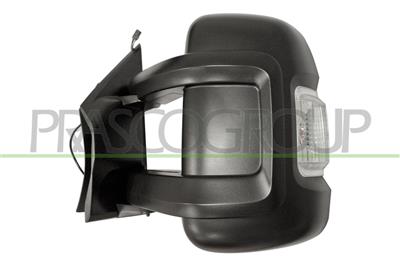 SPIEGEL LINKS-ELEKTRISCH-SCHWARZ-HEIZBAR-MIT SENSOR-MIT BLINKER-MIT-WEISSEM BLINKER-MIT LANGEM ARM-KONVEX-10 PINS