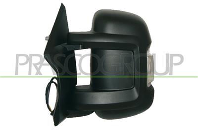 DOOR MIRROR LEFT-ELECTRIC-BLACK-HEATED-WITH LAMP-SHORT ARM-5W LAMP