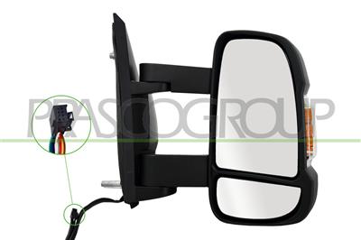 ESPEJO DERECHO ELECTRICO-NEGRO-TERMICO-CON PILOTO AMBAR-CONVEXO-BRAZO MEDIO-8 PINES