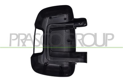 DOOR MIRROR COVER LEFT-BLACK-WITH LAMP HOLE-SHORT ARM