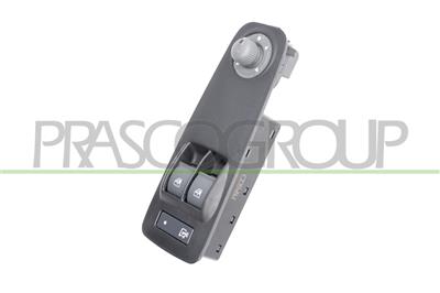 FRONT DOOR LEFT WINDOW REGULATOR PUSH-BOTTON PANEL-BLACK-2 SWITCHES-WITH MIRROR ADJUSTMENT FUNCTION-12 PINS