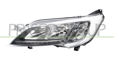 PROIETTORE SINISTRO H7+H7-ELETTRICO-CON MOTORE-CON LUCE DIREZIONALE-CROMATO-LED