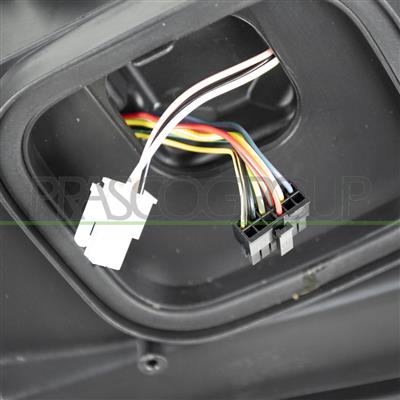 PROIETTORE SINISTRO H7+H7-ELETTRICO-CON MOTORE-CON LUCE DIREZIONALE-CROMATO-LED