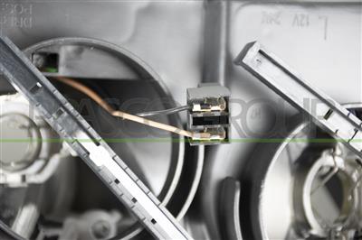 PROIETTORE SINISTRO H7+H7-ELETTRICO-CON MOTORE-CON LUCE DIREZIONALE-CROMATO-LED