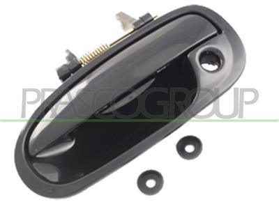 FRONT DOOR HANDLE LEFT-OUTER-SMOOTH-BLACK-WITH KEY HOLE