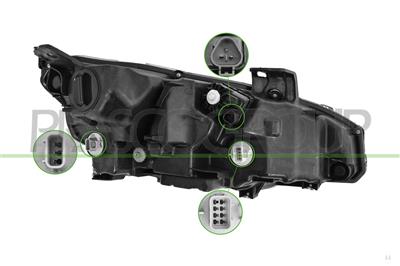 PROIETTORE SINISTRO-ELETTRICO-CON MOTORE-CON LUCE DIURNA-LED MOD. 4 PORTE