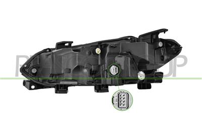 OPTICA DERECHA H4-MANUAL/ELECTRICA-NEGRA-SIN MOTOR