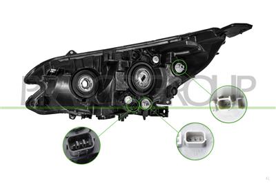 OPTICA DERECHA H11+HB3 ELECTRICA-CON MOTOR-CON LUZ DIURNA-LED