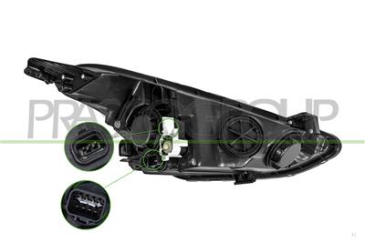 HEADLAMP LEFT H4+H7 ELECTRIC-WITH MOTOR
