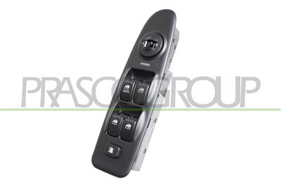 FRONT DOOR LEFT WINDOW REGULATOR PUSH-BUTTON PANEL-BLACK-4 SWITCHES-WITH FOLDABLE MIRROR FUNCTION-22 PINS