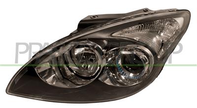 SCHEINWERFER LINKS-H1+H7-MIT LWR-OHNE MOTOR-SCHWARZ MOD. 04/09 >