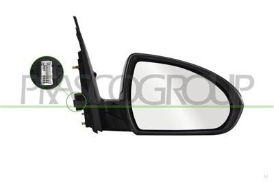 ESPEJO DERECHO-ELECTRICO-IMPRIMADO-TERMICO-ABATIBLE-CON PILOTO-CONVEXO-8 PINES
