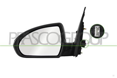 ESPEJO IZQUIERDO-ELECTRICO-IMPRIMADO-TERMICO-ABATIBLE-CON PILOTO-CONVEXO-8 PINES