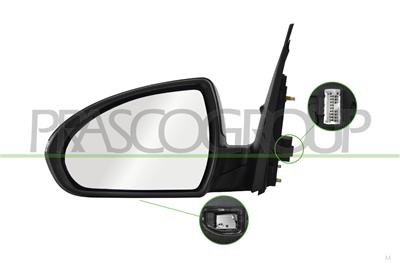 RETROVISORE SINISTRO-ELETTRICO-CON PRIMER-TERMICO-CHIUDIBILE-CON FANALE-CON LUCE CORTESIA-CONVESSO-10 PINS
