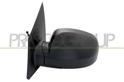 DOOR MIRROR LEFT-CABLE-BLACK-CONVEX-CHROME