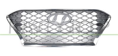 GRILLE CALANDRE-ARGENT AVEC CADRE CHROME'