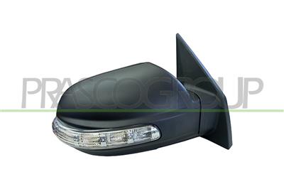 DOOR MIRROR RIGHT-ELECTRIC-BLACK-WITH LAMP-CONVEX-CHROME