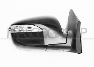 DOOR MIRROR RIGHT-ELECTRIC-BLACK-HEATED-WITH LAMP-CONVEX-CHROME