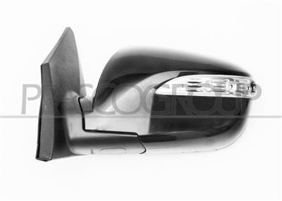 DOOR MIRROR LEFT-ELECTRIC-BLACK-HEATED-WITH LAMP-CONVEX-CHROME