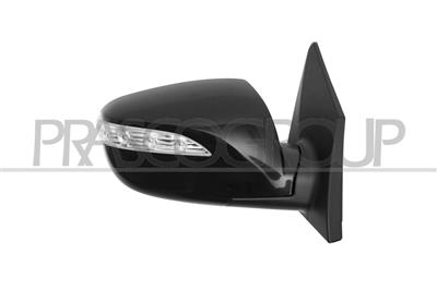 DOOR MIRROR RIGHT-ELECTRIC-BLACK-HEATED-WITH LAMP-FOLDABLE-CONVEX-CHROME