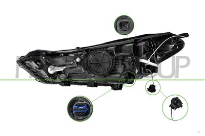 HEADLAMP RIGHT H7+H7 ELECTRIC-WITH MOTOR-WITH LED