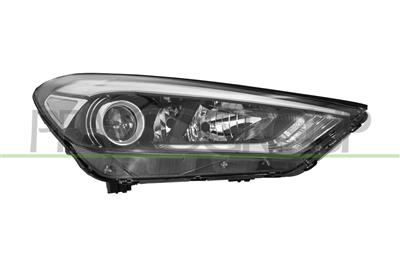 PROIETTORE DESTRO H7+H7+H7-ELETTRICO-CON MOTORE-CON LUCE DIURNA-NERO-LED