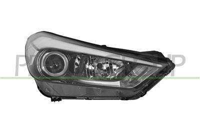 PROIETTORE DESTRO H7+H7+H7-ELETTRICO-CON MOTORE-CON LUCE DIURNA-NERO-LED