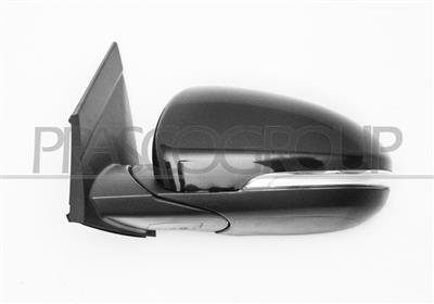 DOOR MIRROR LEFT-ELECTRIC-BLACK-HEATED-WITH LAMP-CONVEX-CHROME