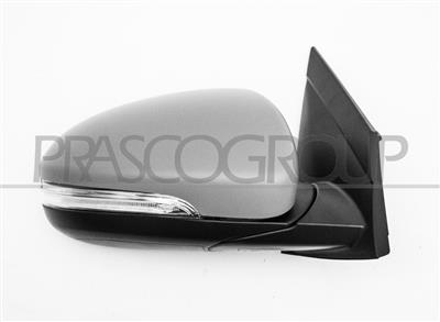 DOOR MIRROR RIGHT-ELECTRIC-PRIMED-WITH LAMP-CONVEX-CHROME