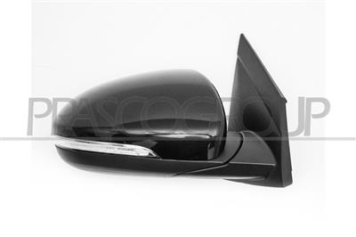 DOOR MIRROR RIGHT-ELECTRIC-BLACK-HEATED-WITH LAMP-FOLDABLE-CONVEX-CHROME