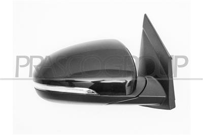 DOOR MIRROR RIGHT-ELECTRIC-HEATED-BLACK-WITH LAMP-WITH AMBIENT LIGHT-FOLDABLE-CONVEX-CHROME-10 PINS