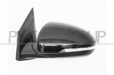 DOOR MIRROR LEFT-ELECTRIC-HEATED-BLACK-WITH LAMP-WITH AMBIENT LIGHT-FOLDABLE-CONVEX-CHROME-10 PINS
