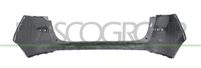 REAR BUMPER-BLACK-SMOOTH-FINISH TO BE PRIMED-WITH CUTTING MARKS FOR PDC