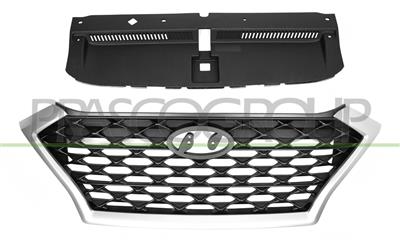 GRILLE CALANDRE NOIRE AVEC MOULURE CHROMEE'