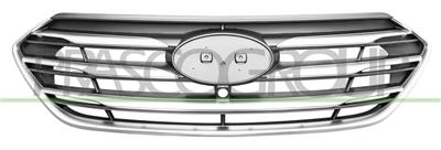 RADIATOR GRILLE-BLACK-WITH CHROME MOLDINGS-WITH CHROME FRAME-WITH CAMERA VIEW HOLE