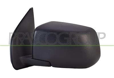 DOOR MIRROR LEFT-MANUAL-BLACK-CONVEX-CHROME
