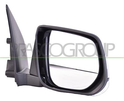 DOOR MIRROR RIGHT-ELECTRIC-BLACK-WITH LAMP-CONVEX-CHROME-WITH CHROME COVER