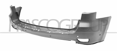 REAR BUMPER-PRIMED-WITH PDC+SENSOR HOLDERS-WITH PARK ASSIST HOLE-WITH BLIND ANGLE VISUAL SUPPORT BRACKETS