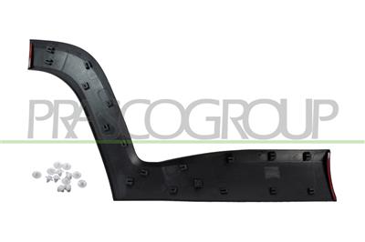 MOLDURA PUERTA TRASERA IZQUIERDA-CON CLIPS-NEGRA-GRANULADA-CON BIADHESIVO