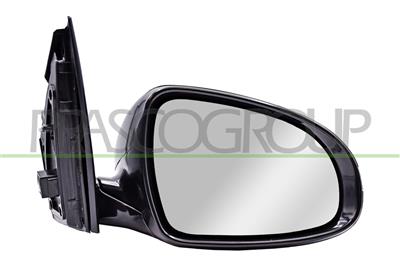 DOOR MIRROR RIGHT-ELECTRIC-BLACK-HEATED-WITH LAMP-CONVEX-CHROME