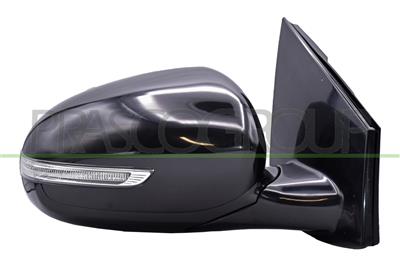 RETROVISEUR DROIT ELECTRIQUE-NOIR-AVEC FEU-RABATTABLE-CONVEXE/CHROME'
