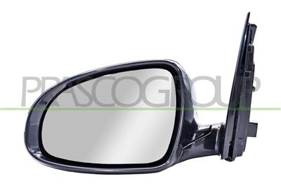 DOOR MIRROR LEFT-ELECTRIC-BLACK-HEATED-WITH LAMP-FOLDABLE-CONVEX-CHROME