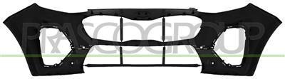 FRONT BUMPER-BLACK-SMOOTH-FINISH TO BE PRIMED-WITH PDC HOLE+SENSOR HOLDERS-WITH CUTTING MARKS FOR PARK ASSIST