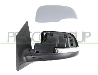 DOOR MIRROR LEFT-ELECTRIC-PRIMED-HEATED-FOLDABLE-WITH LAMP-CONVEX