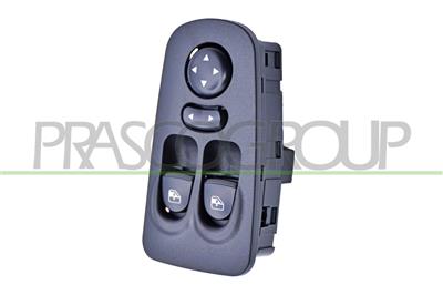 FRONT DOOR LEFTWINDOW REGULATOR PUSH-BOTTON PANEL-BLACK-2 SWITCHES-WITH MIRROR ADJUSTMENT FUNCION-16 PINS