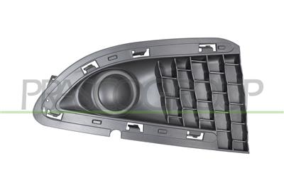 BUMPER GRILLE RIGHT-BLACK-WITH FOG LAMP HOLES-CLOSED-WITH MOLDING HOLES