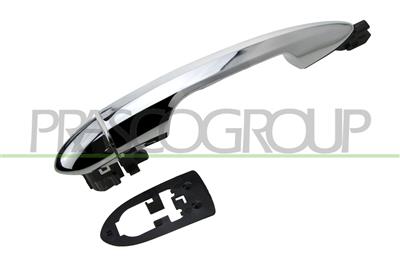FRONT DOOR HANDLE RIGHT-OUTER-SHINY CHROME-WITHOUT KEY HOLE