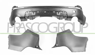 REAR BUMPER-BLACK-TEXTURED FINISH-WITH PDC+SENSOR HOLDERS