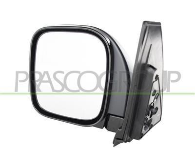 DOOR MIRROR LEFT-MANUAL-BLACK-CONVEX-CHROME